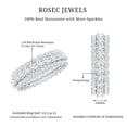thumbnail image 6 of Rosec Jewels Wedding Band Ring for Women - Certified Moissanite Eternity Band Ring (D-VS1 Grade), 18K White Gold, US 12.50, 6 of 7