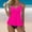 Hot Pink, variant on Women's Flowy Tankini Swimsuit, 2-Piece V-Neck Swim Dress for Women, Tummy Control Modest Swimwear Hot Pink M