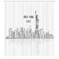 thumbnail image 3 of Ambesonne NYC Shower Curtain, Outline Cityscape New York City, 69"Wx84"L, Charcoal Grey and White, 3 of 3