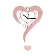 thumbnail image 1 of Reloj de pared en forma de corazón, movimiento silencioso, para colgar en la pared, acrílico, para comedor Rosa, 1 of 9