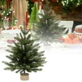 thumbnail image 2 of 13.77In Green Flocked Artificial Christmas Tree with Wooden Stand,Mini Tabletop Xmas Pine Tree for Indoor Outdoor Holiday Decoration, Christmas Village DIY Crafts, Party Centerpiece, Mantel Decor, 2 of 6