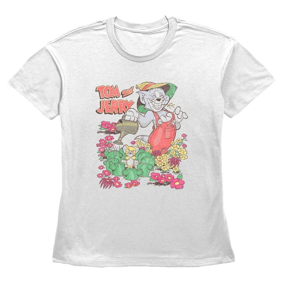 Women's Tom and Jerry Distressed Garden Friends Graphic T-Shirt