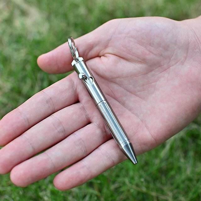 Mini Titanium Alloy Gel Pen, Easy To Carry, Metal Signature Pen And Tactical Pen For