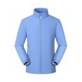 thumbnail image 4 of TRUNZI Water‑Resistant Jackets for Men Zip Up Long Sleeves Stand Collar Lightweight Elastic Cuff Windbreaker Casual Outerwear with Zipper Pockets,Sky Blue,Size XS, 4 of 9