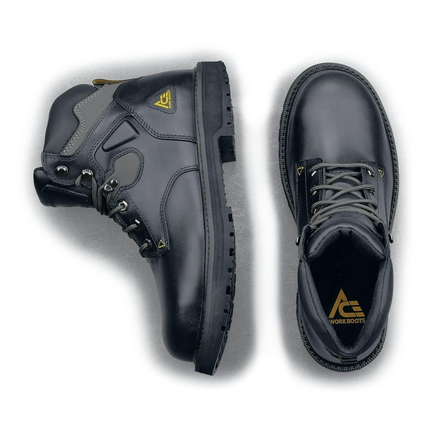 ACE Work Boots Providence Men s Steel Toe ST Slip Resistant Work Boots Water Resistant Black 11 Wide