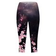 thumbnail image 4 of GHSOHS Leggings for Women Yoga Pants Women Capri Pants for Summer Capri Leggings for Women Floral Print Cropped Leggings Knee Length Summer Workout Leggings Casual Comfy Cropped Yoga Pants Knee L,2XL, 4 of 5