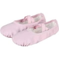 thumbnail image 5 of Nexete Leather Ballet Split-Sole Slipper Flats Dance Pull on, Pink Color for Girl, 5 of 6