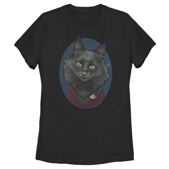 Women's Star Trek: The Next Generation Officer Deanna Troi Cat Graphic Tee Black Small