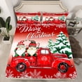 thumbnail image 2 of jejeloiu Merry Christmas Twin Sheet Sets,Kawaii Cartoon Gnome Twin Fitted Sheet,Happy New Year Gifts Flat Sheet,Super Cozy Room Decoration,3pcs, 2 of 7
