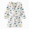 thumbnail image 4 of Boys Girls Kids Hooded Bathrobe,Soft Flannel Loungewear Robe with Adjustable Tie,Cartoon Print,for Toddlers to Kids 2-12 Years Toddler Pajamas Gibobby,Clear,Size 5-6T, 4 of 4