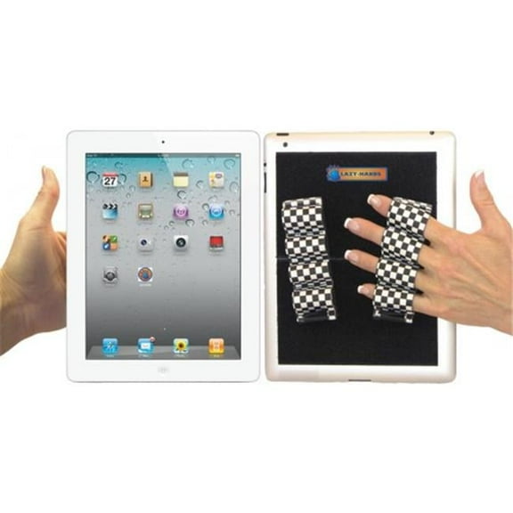 LAZY-HANDS 201309 Heavy-Duty 4-Loop X2 Grips for Tablets - Extra Large, Black & White Checkers