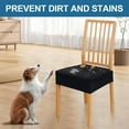 thumbnail image 6 of Smiry Waterproof Chair Seat Covers, Stretch Jacquard Chair Covers for Dining Chairs Set of 6, Removable Chair Seat Slipcovers Protector, Black, 6 of 7