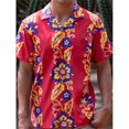 thumbnail image 3 of Camisas casuales con gráficos florales para hombres, ropa con estampado 3D, camisa hawaiana de playa, blusas Y2K de manga corta, ropa vintage, blusa con solapa, 3 of 5