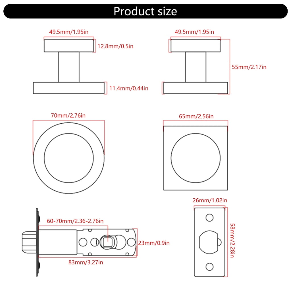 Round Shaped Nonlocking Doorknob Zincs Alloy Door Knobs Knobset Metal Handle Knob NonLocking Interior Door Handles