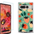 thumbnail image 1 of Shockproof Bumper Phone Case for Google Pixel 7, with Tempered Glass Screen Protector, by OneToughShield ® - Stawberry Mix, 1 of 4