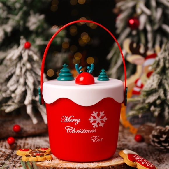 Caja de plástico para regalo de frutas navideñas, 11 x 10,5 cm de grosor, duradera, roja y verde, para guardar manzanas navideñas, gran capacidad, para dulces, joyas, aperitivos y postres.