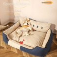 thumbnail image 4 of Kennel Four Seasons Universal Removable and Washable Medium Large Dog Mat Winter Golden Retriever Corgi Mattress Pet Supplies ShopWise Round, 4 of 7