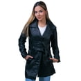 thumbnail image 1 of castelli abrigo 3/4 mujer piel borrego con cinturón estilo gabardina vestir, 1 of 4