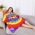 thumbnail image 5 of Oversized Wearable Blanket Hoodie,Rainbow Tie Dye Mandala Pattern Sherpa Blanket Hoodie with Super Pockets,Super Warm Fuzzy Pullover for Women & Men, 5 of 6