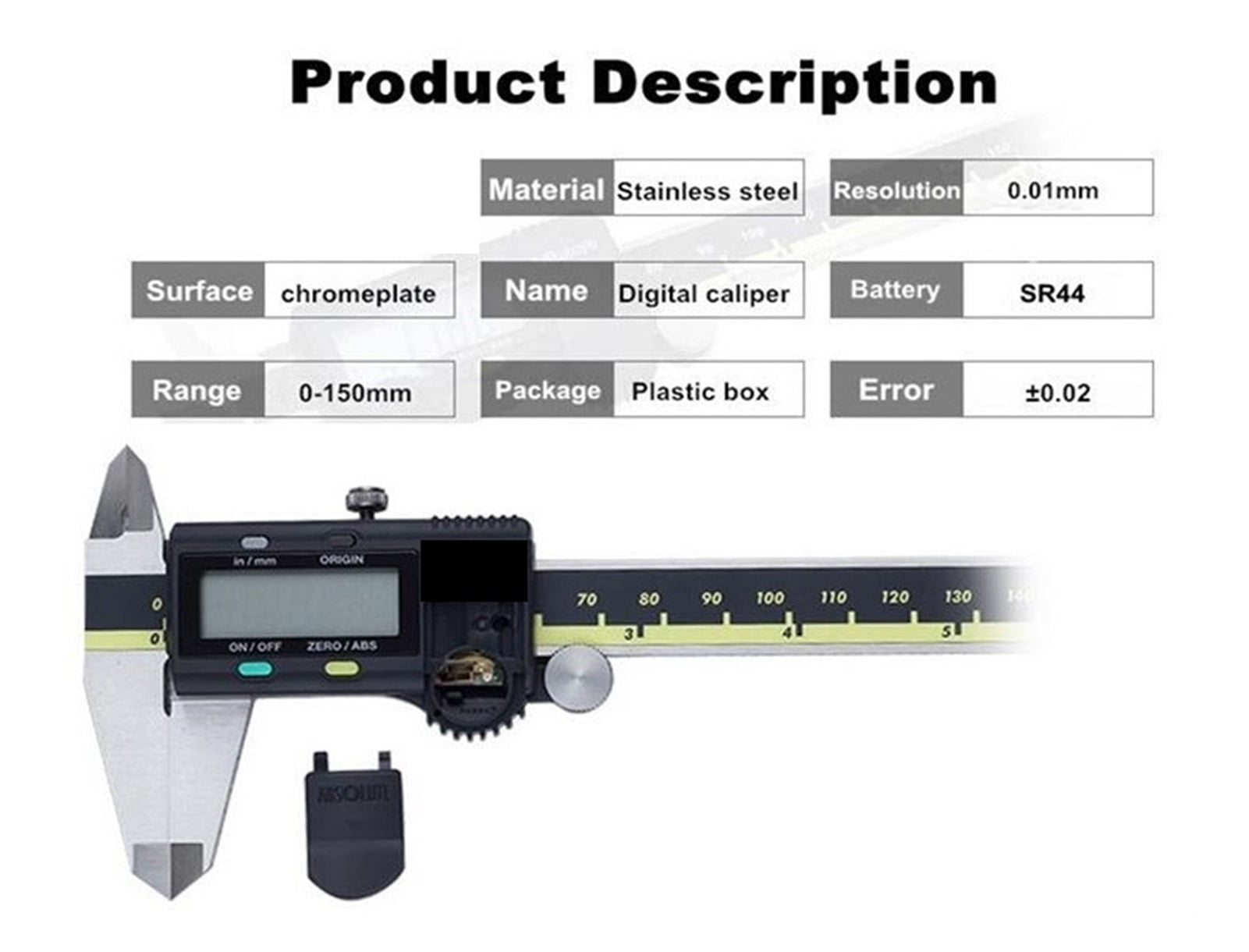 Caliper Absolute 500-197-20 Digital Calipers Stainless Steel Inch/Metric 8" 0-200mm Range -0.001" Accuracy 0.0005&quot ,Easy to Operate