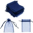 thumbnail image 2 of 100 Pcs 5x7 inches Gift Wrap Bags Blue,Organza Sheer See Through Fabric,Drawstring Satin Ribbon Pouches for Baby Shower Favor,Party Wedding Favors Decoration,Card Deck, Jewelery, Boys Holiday Gift, 2 of 9