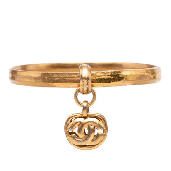 Pre-Owned Chanel Coco Mark Vintage Bangle, 96P Stamp, Gold Plated, Women's CHANEL