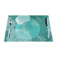 thumbnail image 1 of YFYANG Washable Heat-Resistant Placemats, 70% PVC/30% Polyester, Green Floral Textures Kitchen Table Mat, 12" x 18" 4 Pcs, 1 of 6