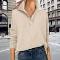thumbnail image 2 of ManxiVoo Womens V Neck Long Sleeve T Shirt Loose Fit Comfortable Casual Top Soft Wool Blend Sweater Fall Outfits S Size Beige, 2 of 5