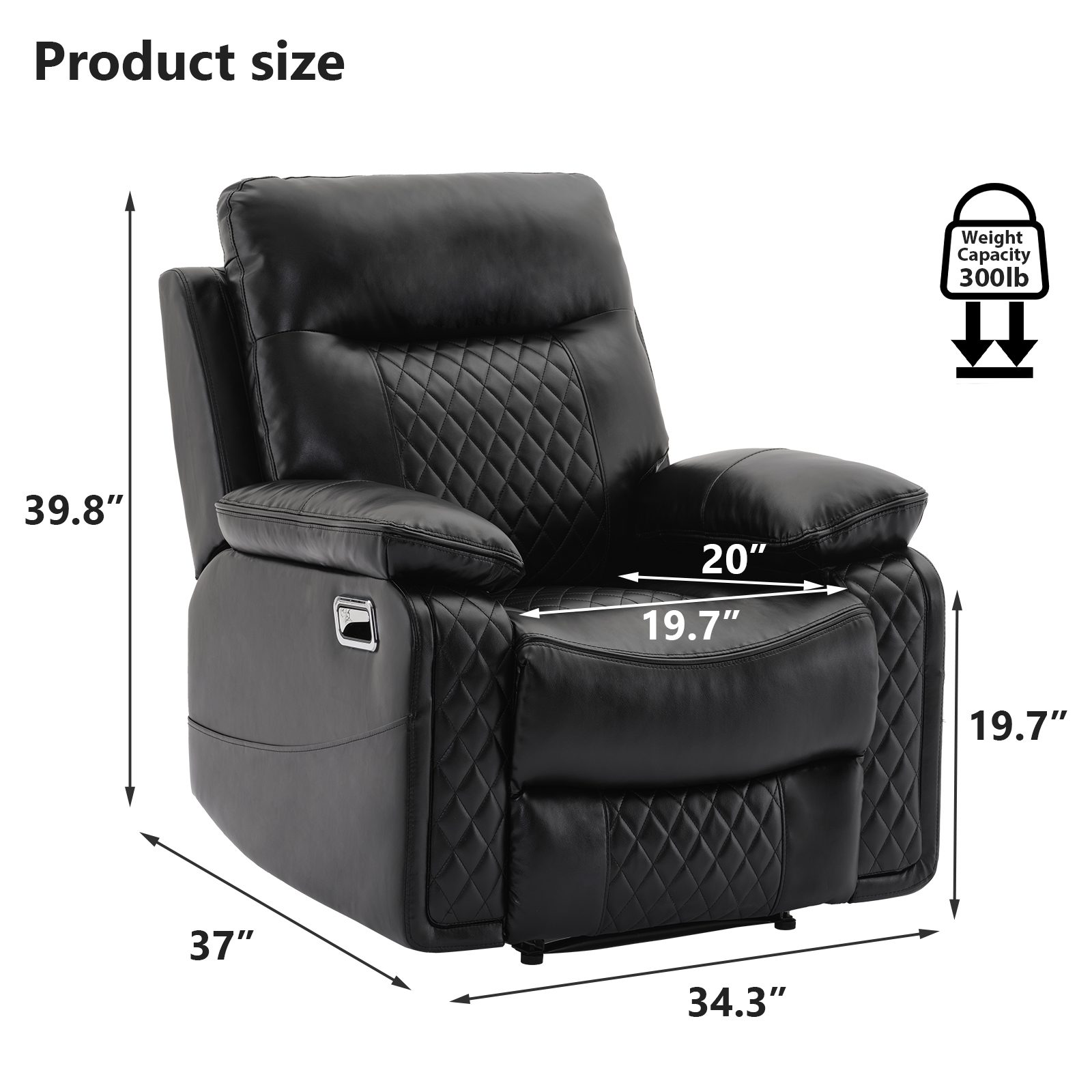 Bonzy Home Power Recliner Chair — Electric Recliner with Remote Control & Side Pockets, Compact Home Theater Seating for Small Spaces