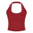 thumbnail image 5 of JIAYUE Women's Summer Tank Top Sleeveless Halter Neck Slim Fit Workout Elastic Pure Color Quick Drying Breathable Layering Sports Vest Top, 5 of 6