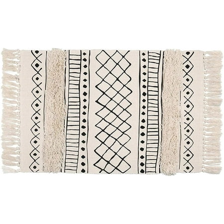Tufted Cotton Area Rugs Hand Woven, Cotton Throw Rugs