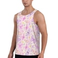 thumbnail image 2 of Gukieu colorful Butterflies Print Men's Quick Dry Fitness Vest, Round Neck Sleeveless Fitness Bodybuilding Top-4X-Large, 2 of 7