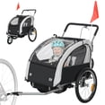 thumbnail image 2 of Aosom Elite 2-Seat Kid Bicycle Trailer Steel w/ Water Resistant Windows, 2 of 9