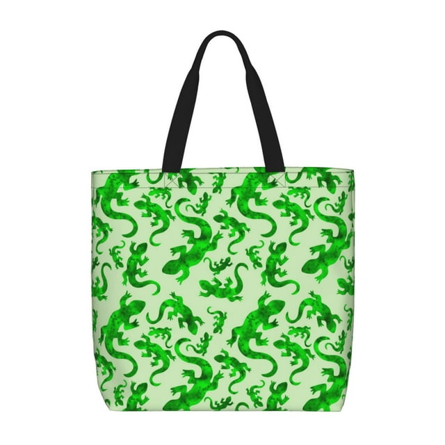 Balery Green Lizard Bolsa de Mano para Mujeres con Cremallera, Bolsa de Gimnasio con Compartimentos, Bolsa para Laptop, Bolsa para Trabajo