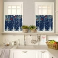 thumbnail image 4 of Christmas Kitchen Curtains and Valances Set, Tree Snowman Winter Snowflakes Navy Blue Rod Pocket Window Valance 18 Inch Window Curtain Panels for Living Room Bedroom Laundry, 27.5x36in, 3 Pieces, 4 of 7