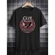 thumbnail image 1 of Men's Casual Round Neck T-Shirt | Vintage Band Graphic Print | Cotton Knit | Summer Comfort Fit | Black with Bold Red & White Design | Ideal Gift for Music Enthusiasts, Casual Sporty Tee, 1 of 6