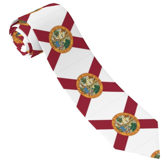 Men'S Tie Florida Flag Print Polyester Necktie - One Size