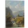 thumbnail image 1 of ARTCANVAS Two Figures Conversing In a Mountainous Landscape 1844 Canvas Art Print by Andreas Schelfhout - Size: 18" x 12" (0.75" Deep), 1 of 9