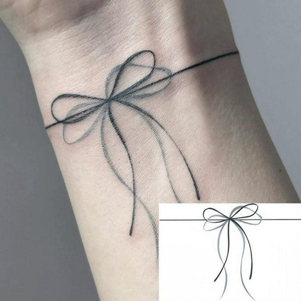 SGACAI Hojas de tatuajes temporales de lazo, pegatinas impermeables para brazos, piernas y cuerpo, tatuajes de Halloween Z λд