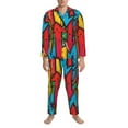 Balery Colorful Arrow Graffiti Pattern Pattern Pajama Sets for Men Long