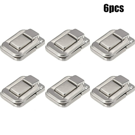 6 X Small Nickel Case Toggle Catch Lock Suitcase Box Trunk Latch Clasp Clips