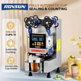 thumbnail image 3 of ROVSUN Cup Sealing Machine, Fully Automatic Cup Sealer Machine, Electric Cup Sealing Machine with LCD Intelligent Display for Bubble Milk Tea Coffee, 500-650 Cups/H, 88/89/90/95 mm Cup, Black, 3 of 15