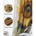 thumbnail image 3 of Summer Sunflower Kitchen Curtains Yellow Green Floral Watercolor Plant Cafe Short Curtains for Bathroom Blackout Window Curtain Grommet Small Window Treatment Drapes for Bedroom Living Room 52"x45"x2, 3 of 9
