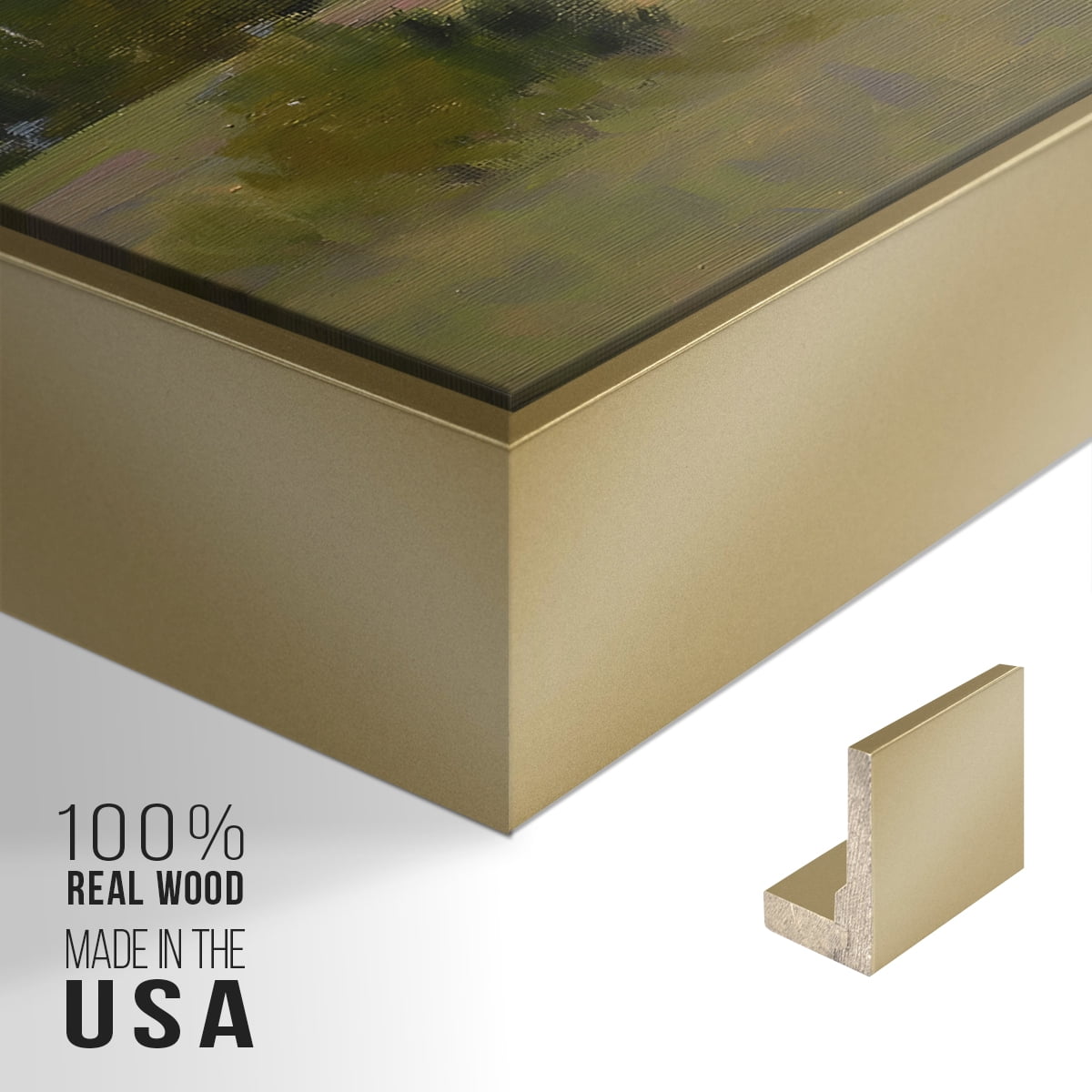 Vintage Landscape-CCXLVII By Wexford Home Framed in Gold Wood Gallery Wrapped Canvas 17 in. x 25 in.