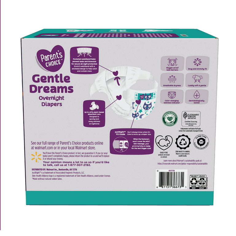 Parent's Choice Gentle Dreams Overnight Diapers, Size 5
