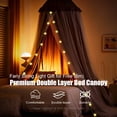 thumbnail image 2 of Dosel de Cama Hommi Lovvi Doble Capa con Luces Estrelladas - Gris, 2 of 7