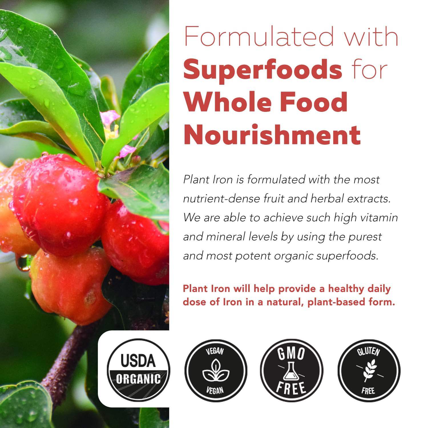 Triquetra Health Organic Iron | Whole Food Iron Supplement  Cofactors