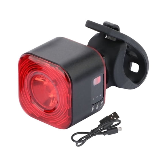 Methold Luz trasera para bicicletas, freno inteligente, luz trasera recargable para bicicleta de montaña, lámpara intermitente de carga Electrónica Tija de sillín