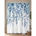 thumbnail image 4 of Eucalyptus Blue Shower Curtain Set, Waterproof Shower Curtains for Bathroom, Farmhouse Leaves Summer Spring Washable Fabric Cloth Bath Curtain for Bathtub Decoration with Hooks 72x78 Inches, 4 of 6
