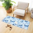 thumbnail image 6 of Haosy Blue Butterflies and Flowers Bathroom Rugs Non Slip Absorbent Soft Plush Quick Dry Bath Mat, 39"x20", 6 of 8
